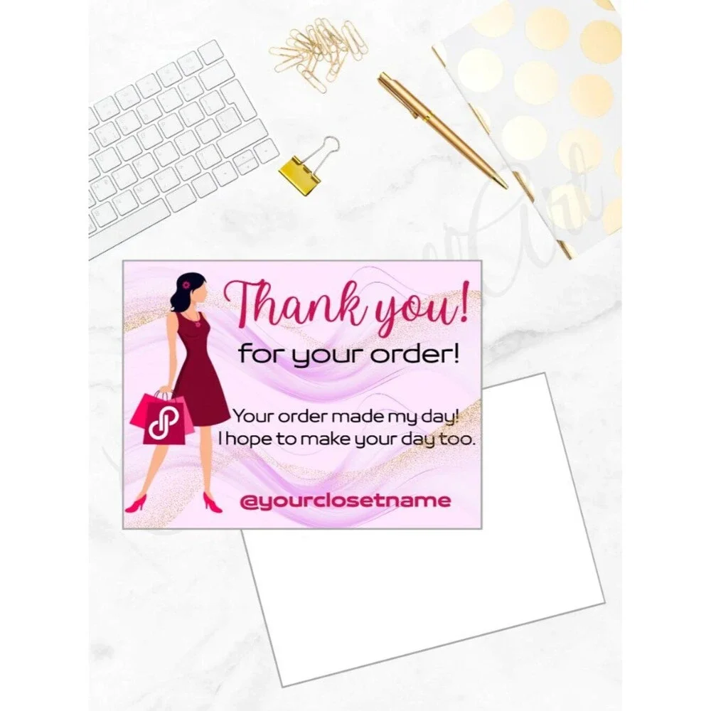100 Poshmark Shopping Thank You Cards 4 x 3 in